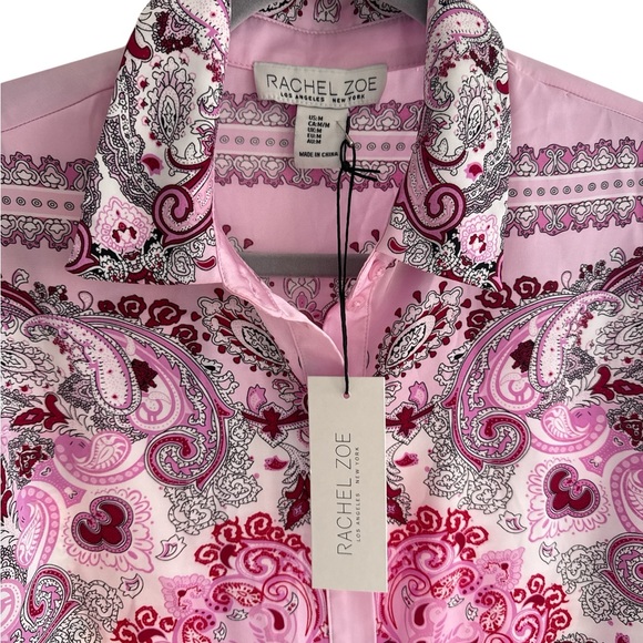 Rachel Zoe Pink and White Paisley Blouse - Picture 2 of 6